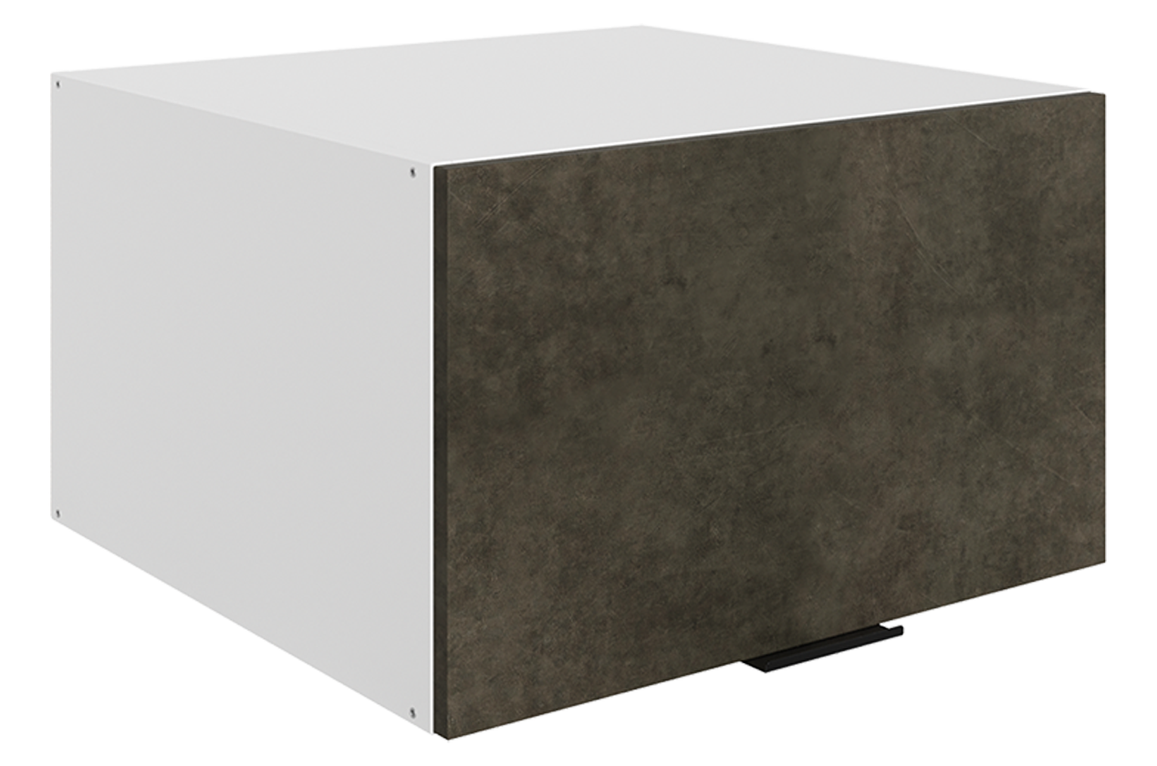 Стоун Шкаф навесной антресоль L600 Н360 (1 дв. гориз.) (белый/камень темно-серый)
