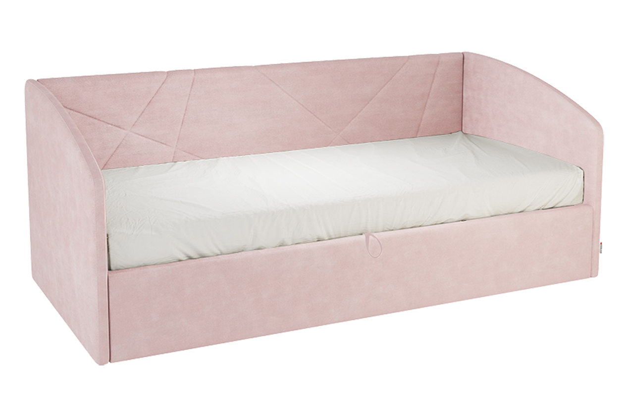 Кровать с подъемным механизмом Бест (Софа) 90х200 см (нежно-розовый (велюр))