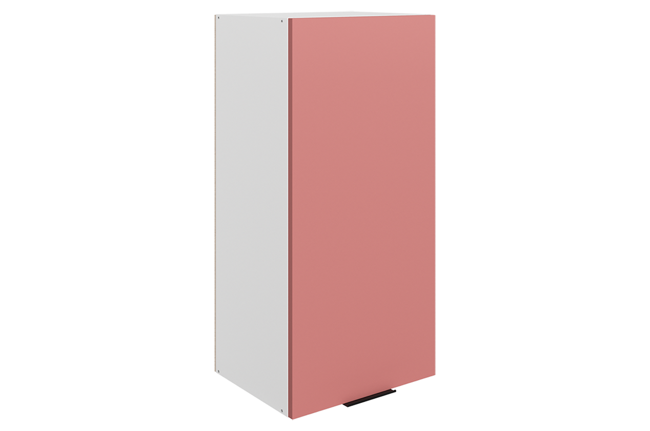 Стоун Шкаф навесной L400 Н900 (1 дв. гл.) (белый/берри софттач)