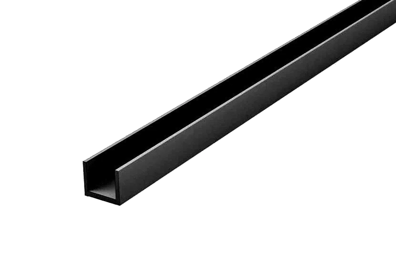 Торцевая планка "П-образная" для стеновой панели 6мм (черный)