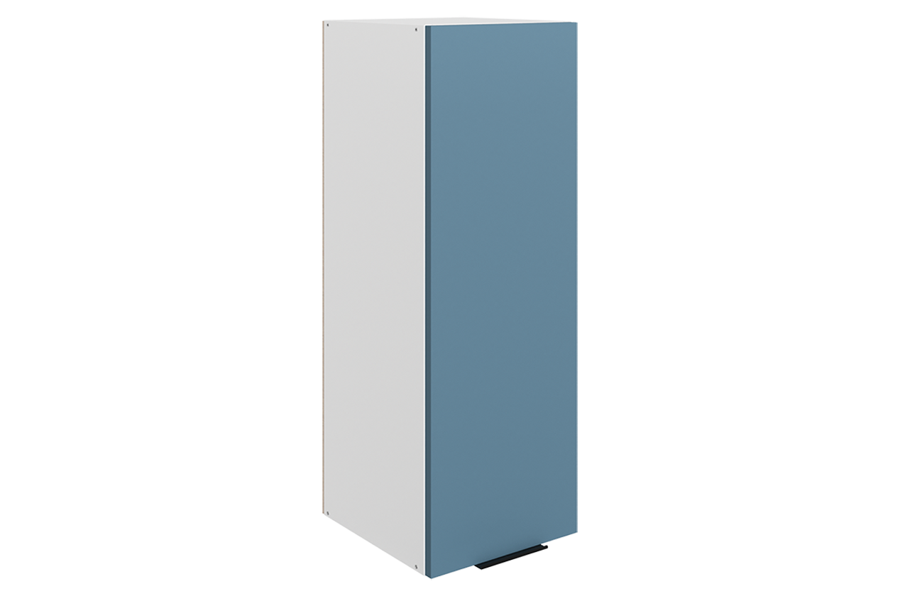 Стоун Шкаф навесной L300 Н900 (1 дв. гл.) (белый/изумруд софттач)
