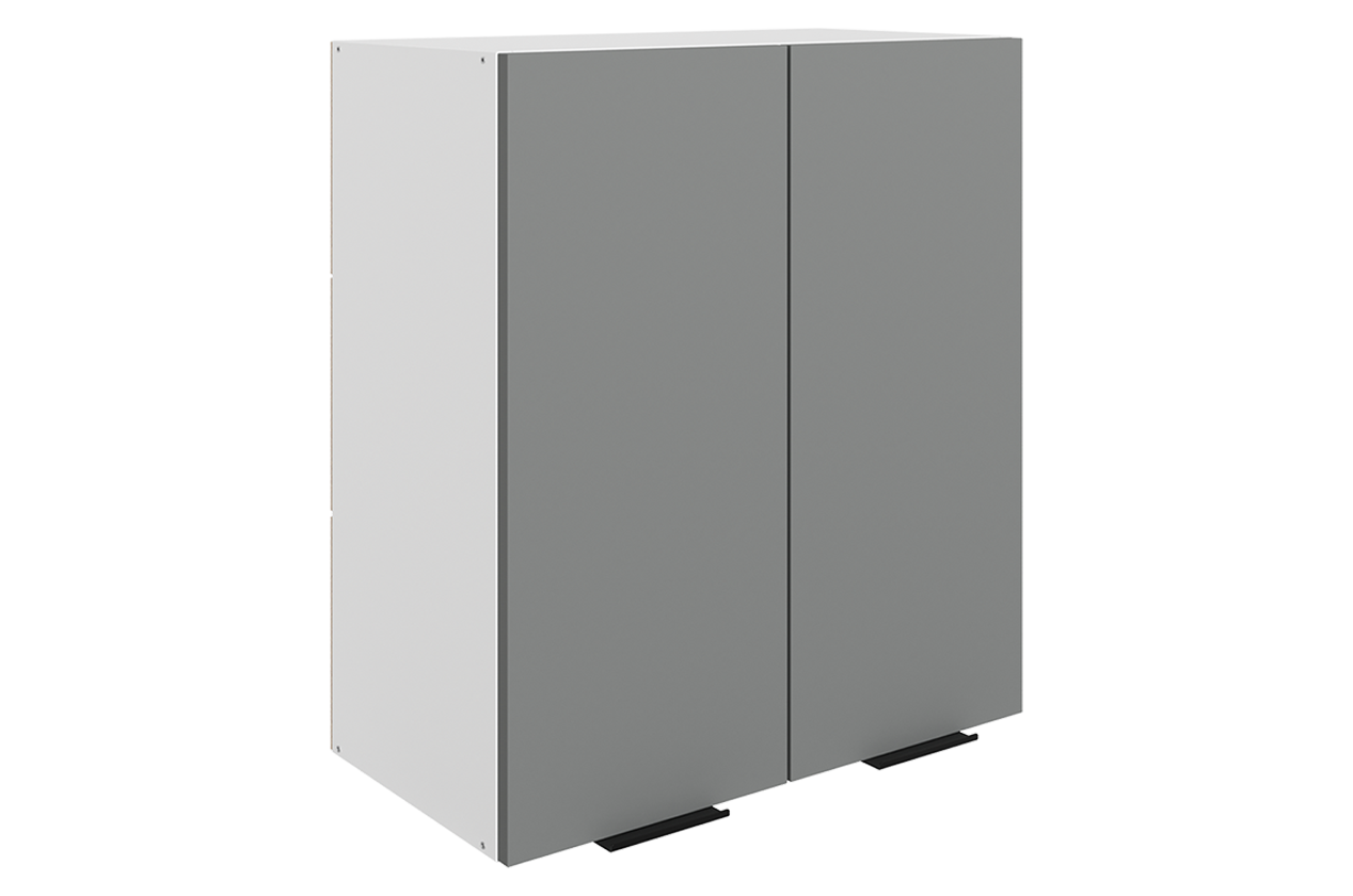 Стоун Шкаф навесной L600 Н720 (2 дв. гл.) (белый/оникс софттач)