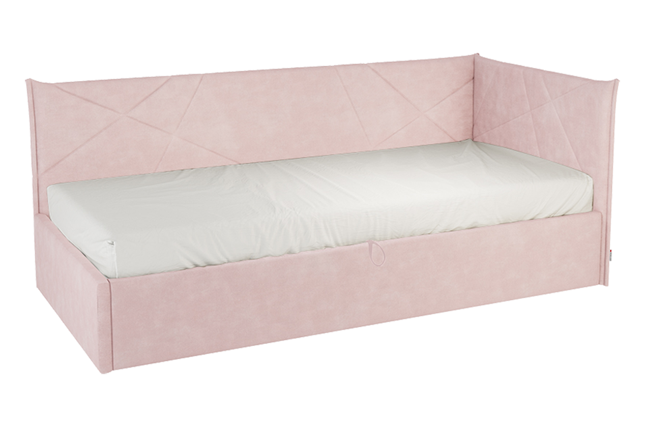 Кровать с подъемным механизмом Бест (Тахта) 90х200 см (нежно-розовый (велюр))