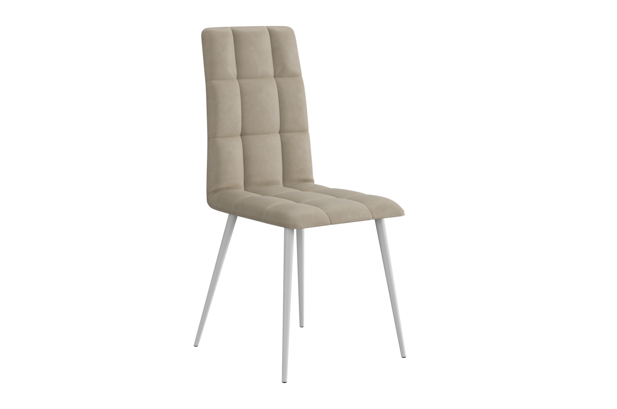 Стул Турин Т1 (светло-серый (экокожа)/белый)