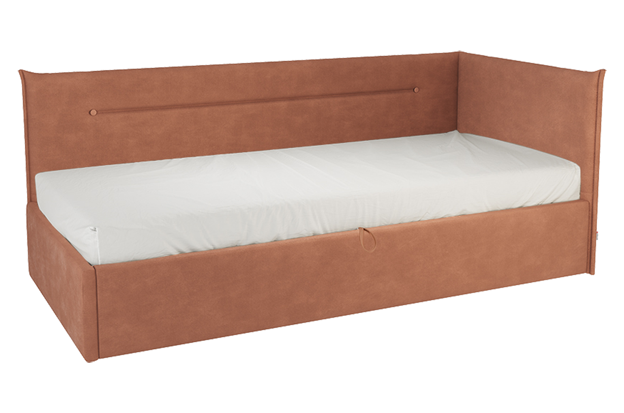 Кровать с подъемным механизмом Альба (Тахта) 90х200 см (персик (велюр))