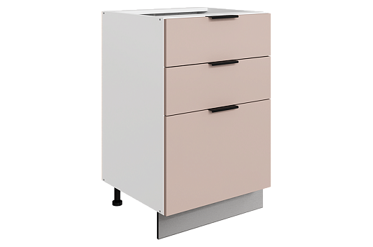 Стоун Шкаф рабочий L500 Старт (3 ящ.) (белый/грей софттач)