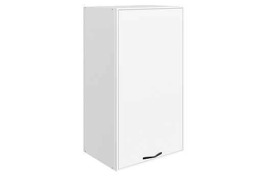 Монако Шкаф навесной L450 Н900 (1 дв. гл.) (белый/белый матовый)