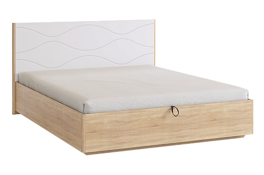 Зара Кровать с подъемным механизмом Люкс 160х200 см (дуб сонома/белый)