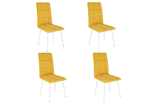 Набор стульев Турин 2 (4 шт.) (горчица (велюр)/белый)