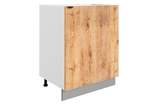 Бариста Шкаф рабочий L600 (1 дв. гл.) (правый) (белый/дуб европейский матовый)