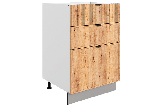 Бариста Шкаф рабочий L500 Старт (3 ящ.) (белый/дуб европейский матовый)