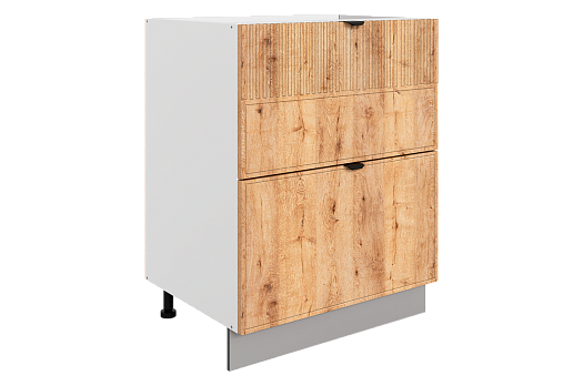 Бариста Шкаф рабочий L600 Старт (2 ящ.) (белый/дуб европейский матовый)