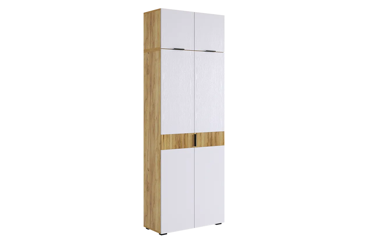 Шкаф двухдверный "Бери К3" (дуб крафт золотой/белое дерево)