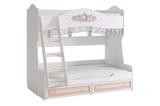 Алиса Кровать двухъярусная (белый/крем)