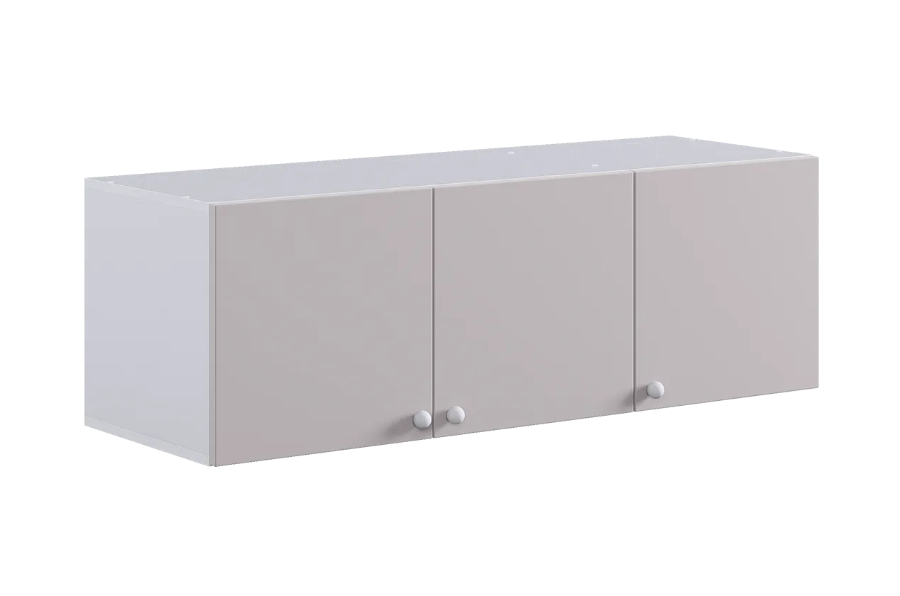 Милана Антресоль трехдверная (белое дерево/сакура)