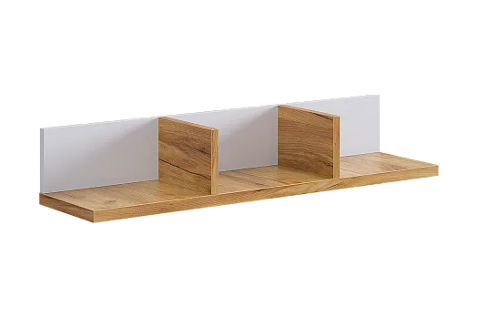 Полка навесная 2 Хюгге (белое дерево/дуб крафт золотой)