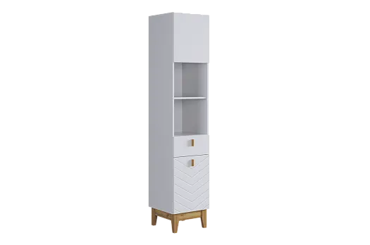 Стеллаж Хюгге (белое дерево/дуб крафт золотой/белый матовый)