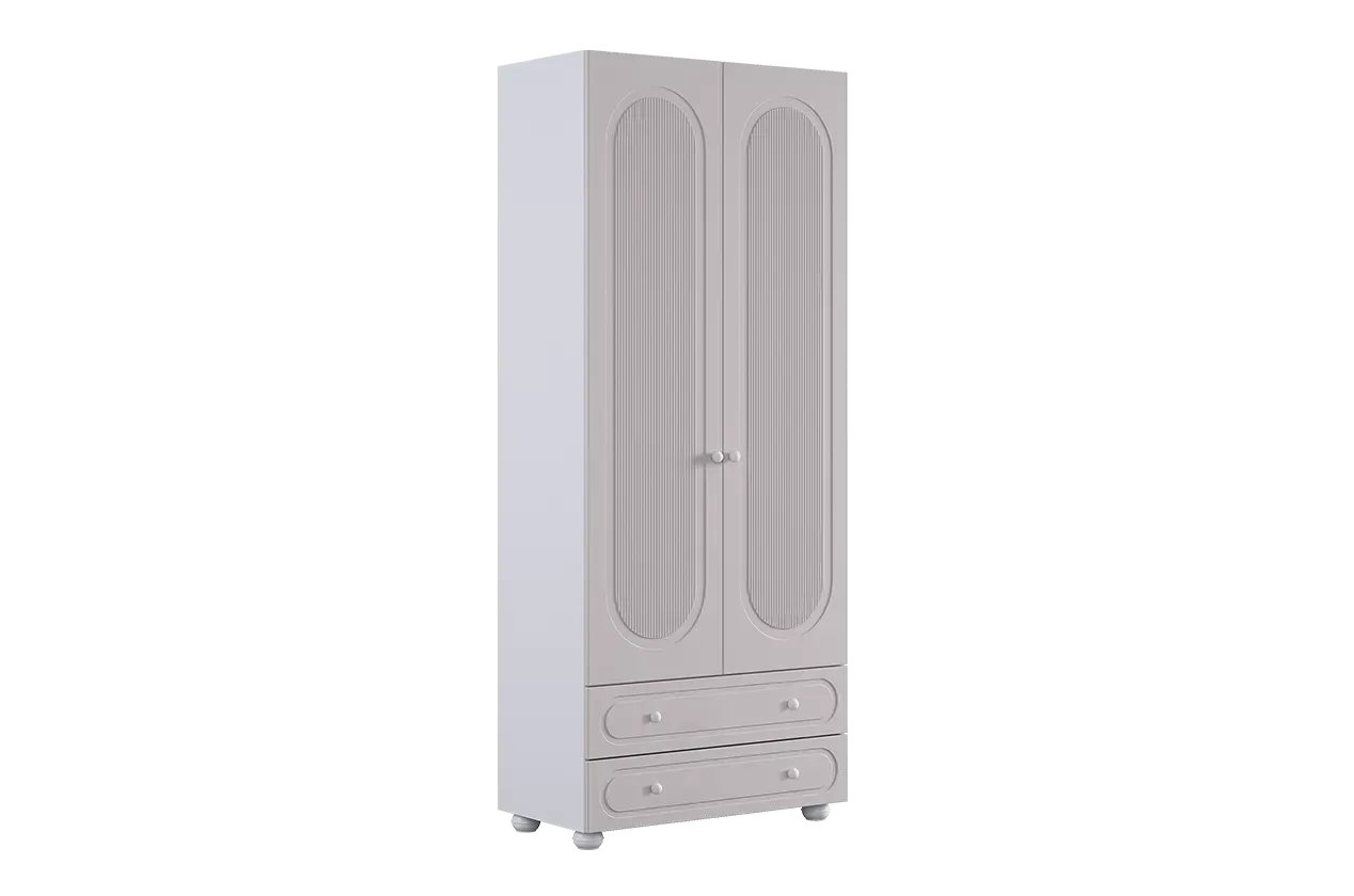 Милана Шкаф двухдверный (белое дерево/сакура)