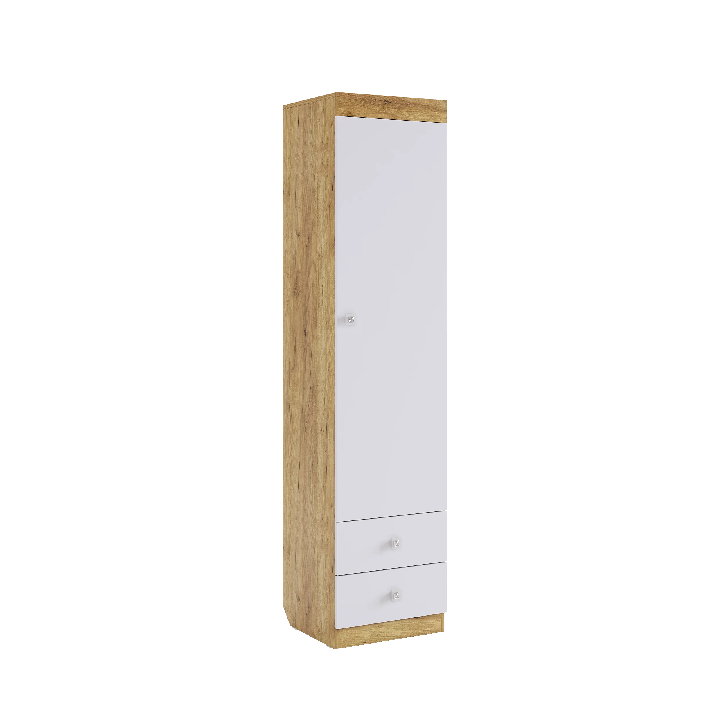 Форсаж Шкаф комбинированный (с ящ. 1-створчатый) (дуб крафт золотой/белый)