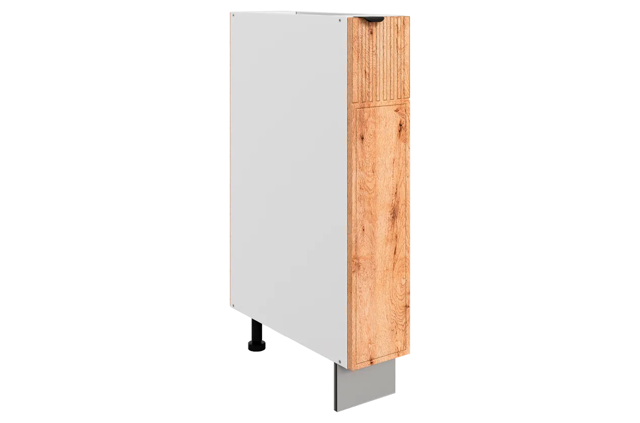 Бариста Шкаф рабочий L150 (1 дв. гл.) (правый) (белый/дуб европейский матовый)