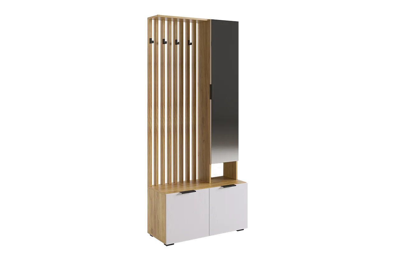 Бери Прихожая (дуб крафт золотой/белое дерево)