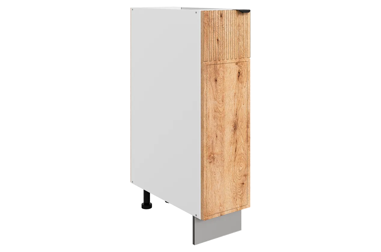 Бариста Шкаф рабочий L200 (1 дв. гл.) (левый) (белый/дуб европейский матовый)