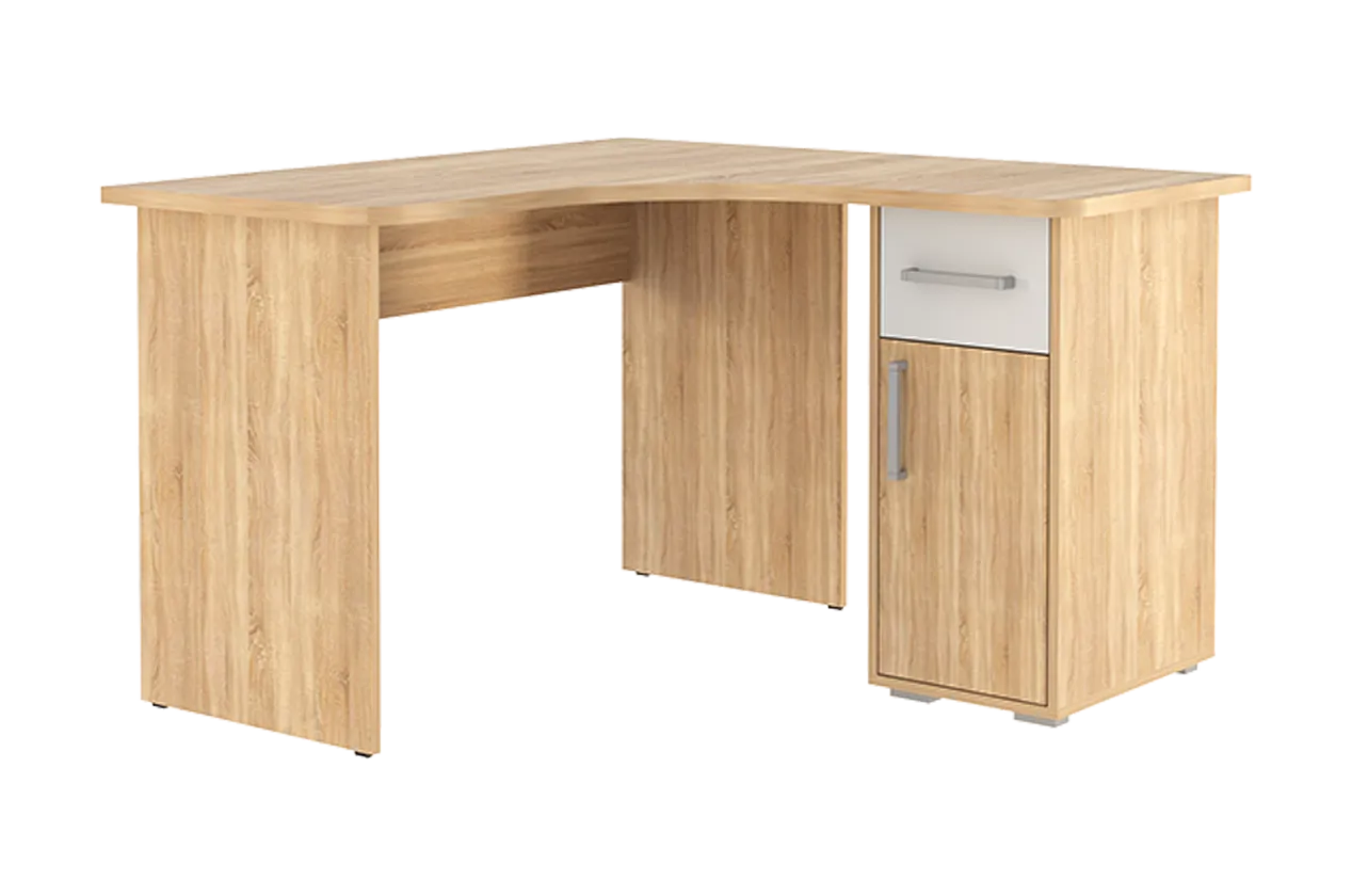 Лайт-1 Стол компьютерный 1200 угловой (дуб сонома/белый)
