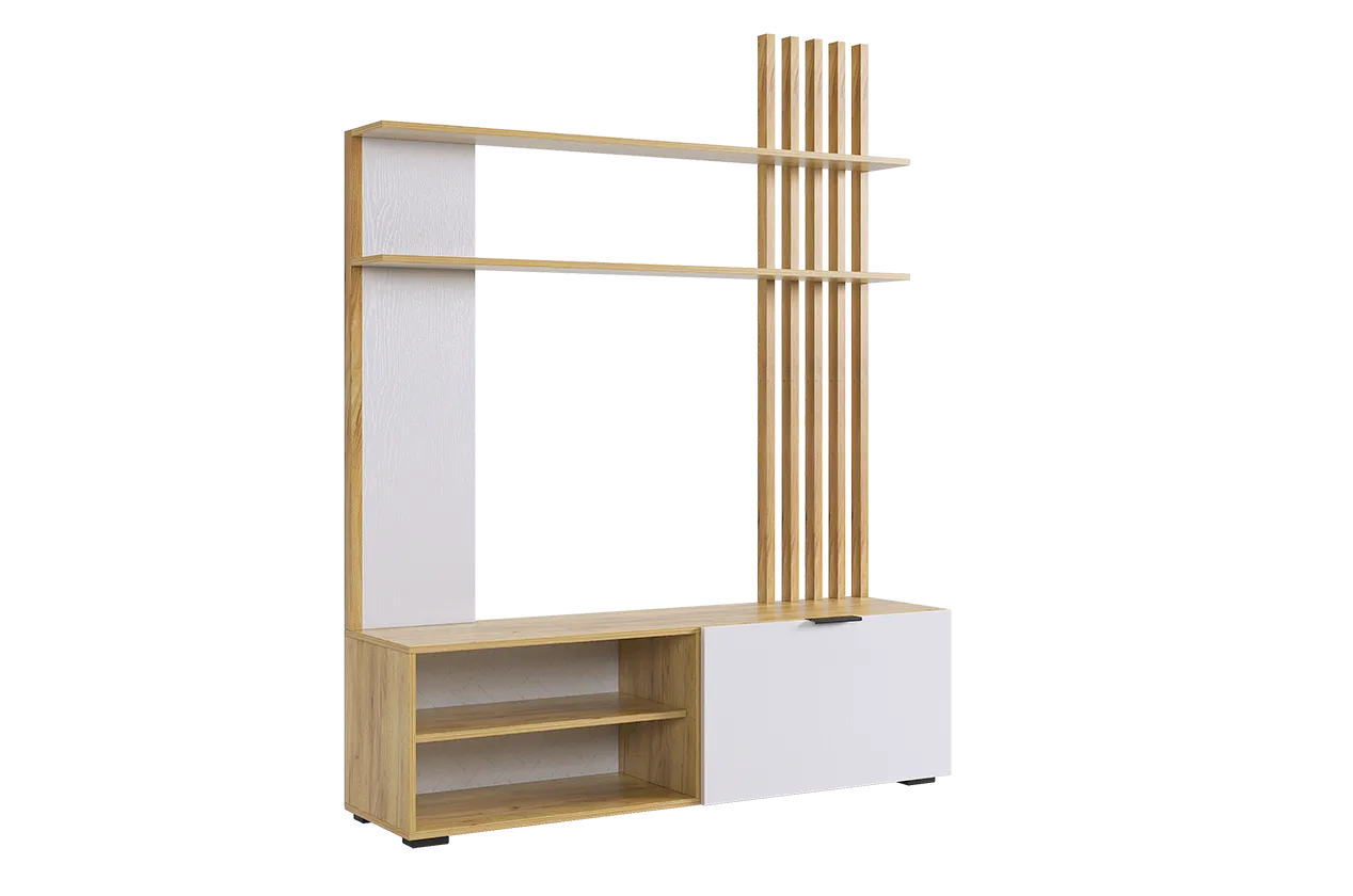 Бери Гостиная (Стенка) (дуб крафт золотой/белое дерево)