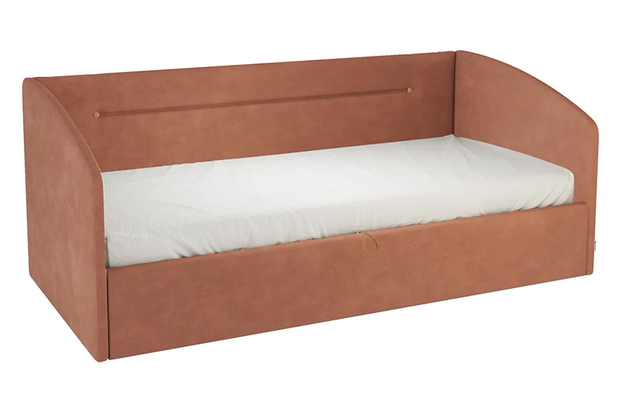 Кровать с подъемным механизмом Альба (Софа) 90х200 см (персик (велюр))