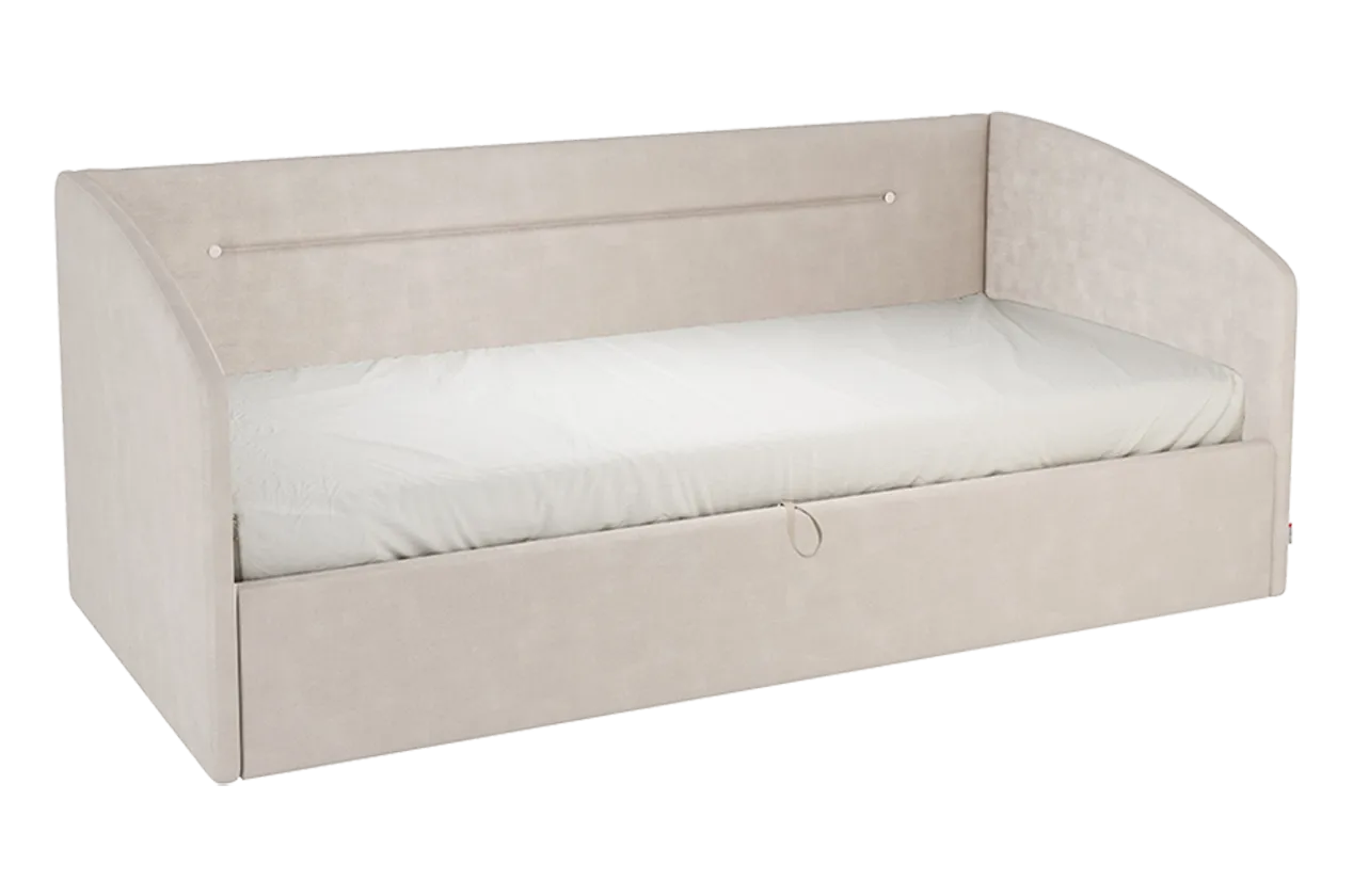 Кровать с подъемным механизмом Альба (Софа) 90х200 см (крем (велюр))